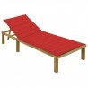 Espreguiçadeira com almofadão vermelho pinho impregnado 1