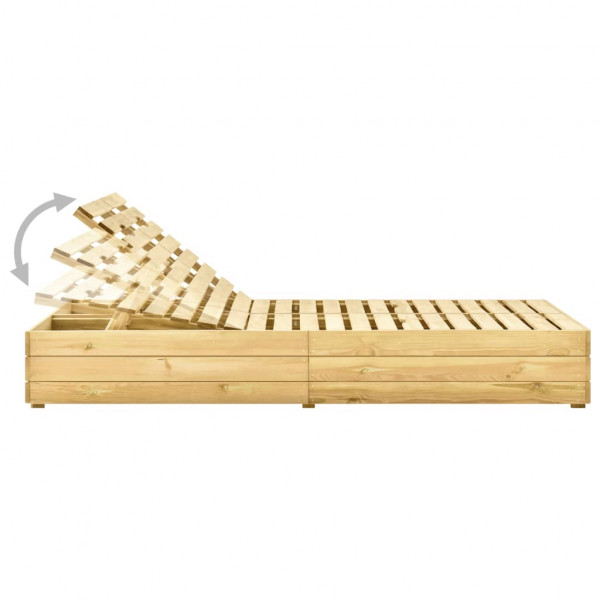 Tumbona doble y cojines madera pino impregnada gris M 3