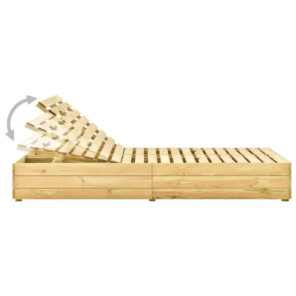 Tumbona doble y cojines madera de pino impregnada M 3