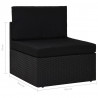5 pcs conjunto lounge de jardim c/ almofadões vime PE preto 4