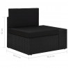 5 pcs conjunto lounge de jardim c/ almofadões vime PE preto 5
