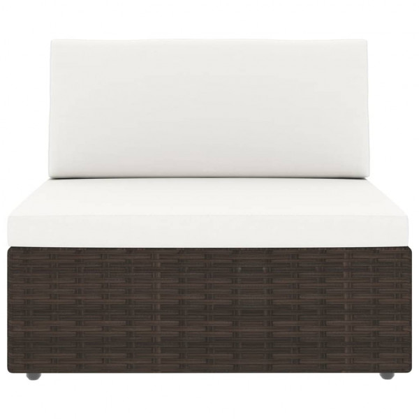 Set muebles de jardín 14 pzas y cojines ratán sintético marrón M 3