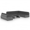 Juego muebles de jardín 8 pzas y cojines ratán sintético gris 1