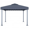 Gazebo com cordões de luzes LED 300x300 cm alumínio antracite 3