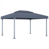 Gazebo com cordões de luzes LED 400x300 cm alumínio antracite 2