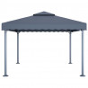 Gazebo com cordões de luzes LED 400x300 cm alumínio antracite 3