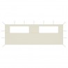 Pared lateral de cenador con ventanas color crema 6x2 m 1
