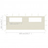 Paredes laterais para gazebo com janelas 6x2 cor creme 4