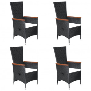 Juego de comedor de jardín 7 piezas negro ratán sintético H