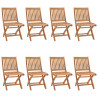 Cadeiras de jardim dobráveis c/ almofadões 8 pcs teca maciça 3