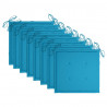 Cadeiras de jardim c/ almofadões azul 8 pcs teca maciça 5
