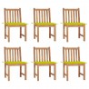 Cadeiras de jardim 6 pcs c/ almofadões madeira de teca maciça 1