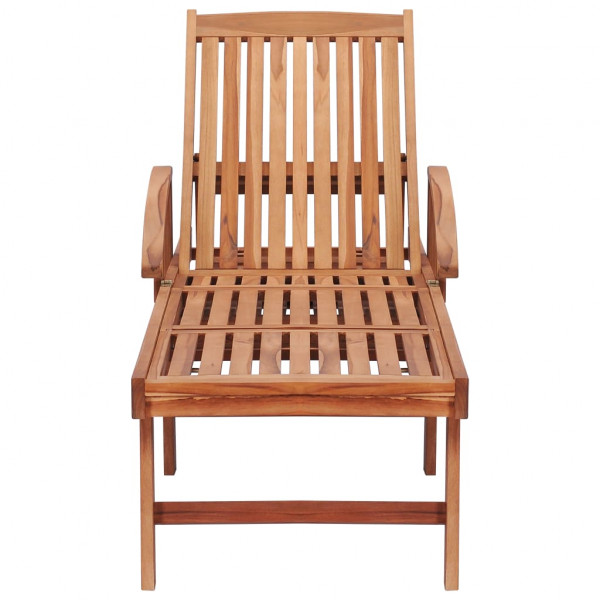 Espreguiçadeiras 2 pcs com almofadão bege teca maciça M 5