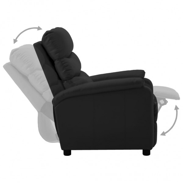 Sillón reclinable eléctrico de cuero sintético negro M 3