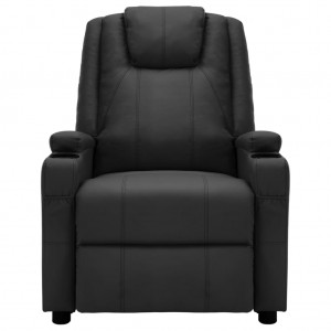 Poltrona de massagens elétrica couro artificial preto H