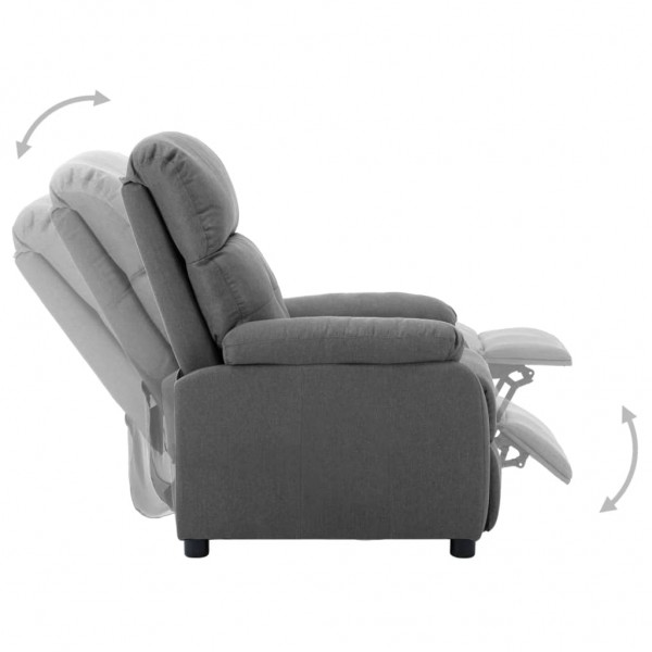 Sillón reclinable eléctrico tela gris claro M 3