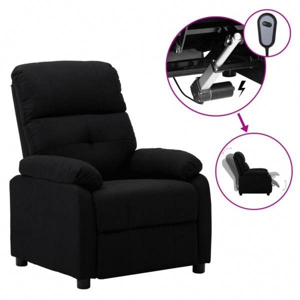 Sillón reclinable eléctrico de tela negro D