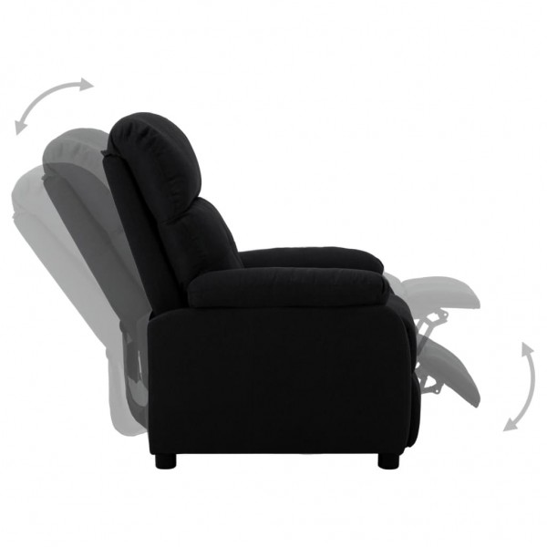 Sillón reclinable eléctrico de tela negro M 3
