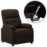 Sillón reclinable eléctrico tela marrón oscuro 1