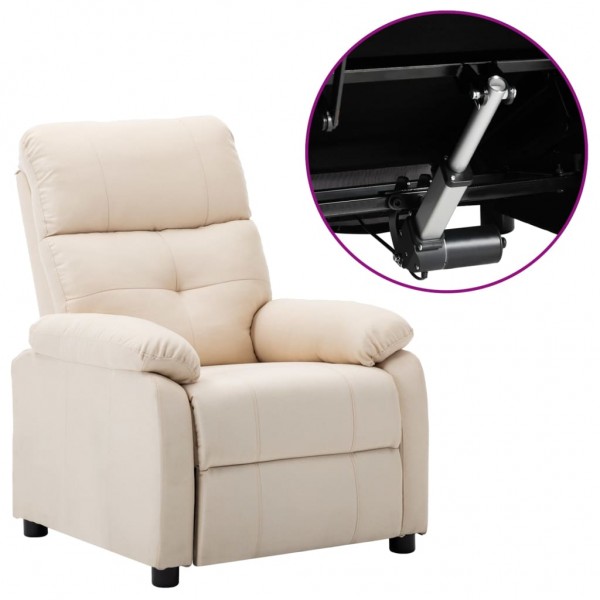 Sillón reclinable eléctrico de tela crema D