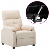 Sillón reclinable eléctrico de tela crema 1
