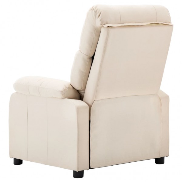 Sillón reclinable eléctrico de tela crema M 4