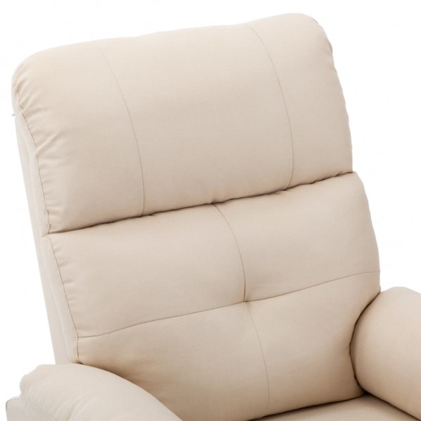 Sillón reclinable eléctrico de tela crema M 5