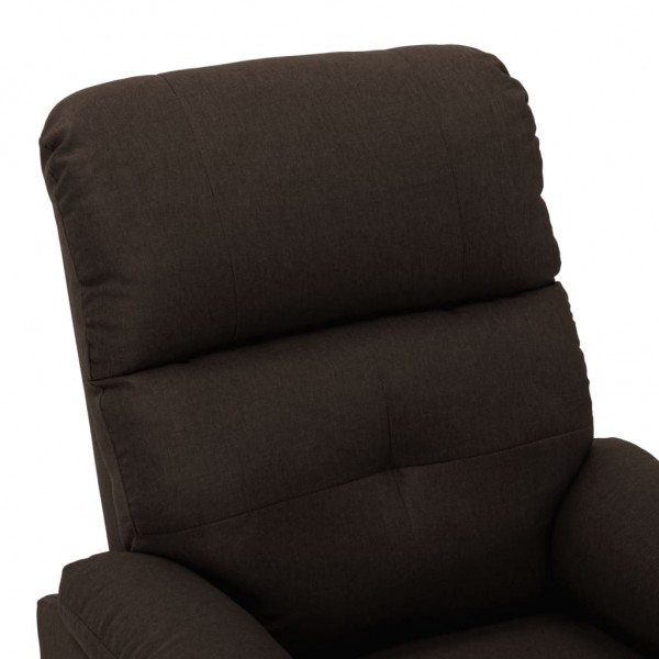 Sillón de masaje eléctrico tela marrón oscuro M 5