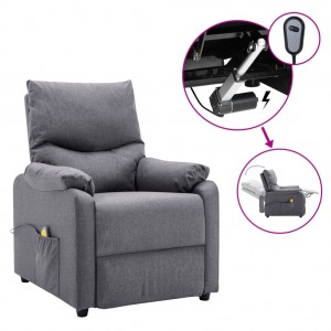 Sillón de masaje eléctrico tela gris claro H