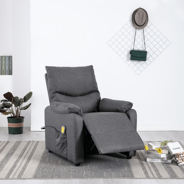 Sillón de masaje eléctrico tela gris oscuro M 3
