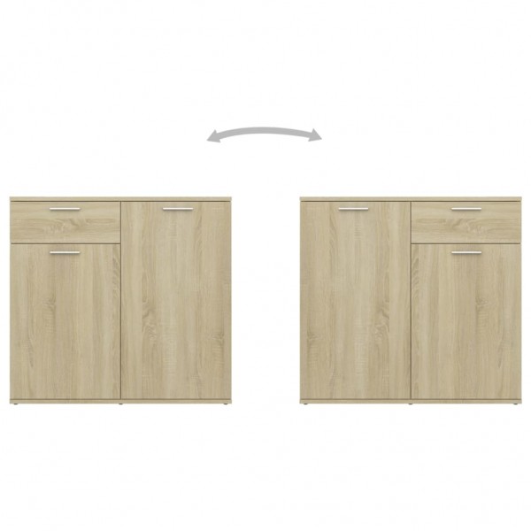 Aparador de madera de ingeniería roble Sonoma 160x36x75 cm M 5