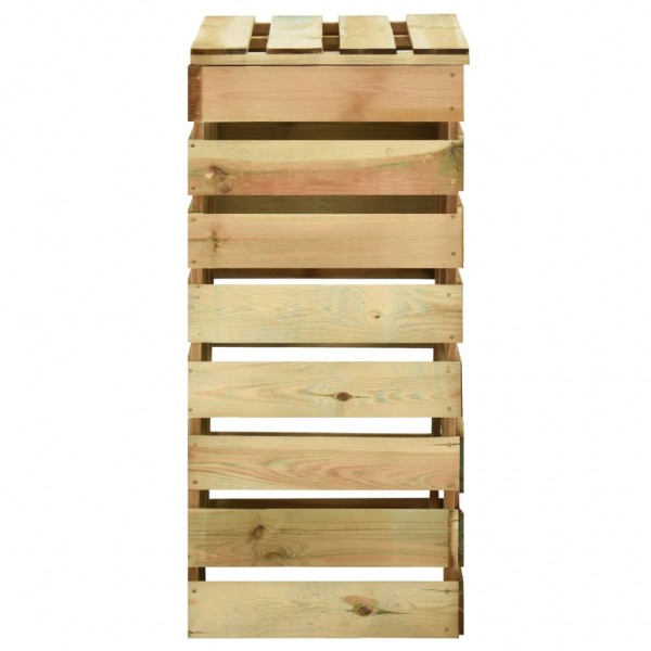 Compostadores de láminas 4 uds madera de pino 80x50x100 cm M 5