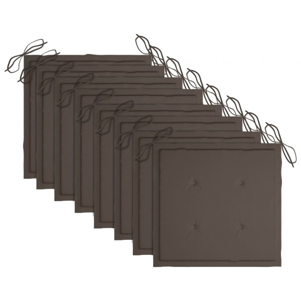 Cadeiras de jardim c/ almofadões 8 pcs acácia maciça cinzento M 5