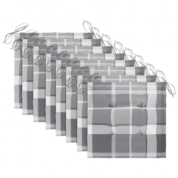 Cadeiras de jardim c/ almofadões 8 pcs acácia maciça cinzento M 5