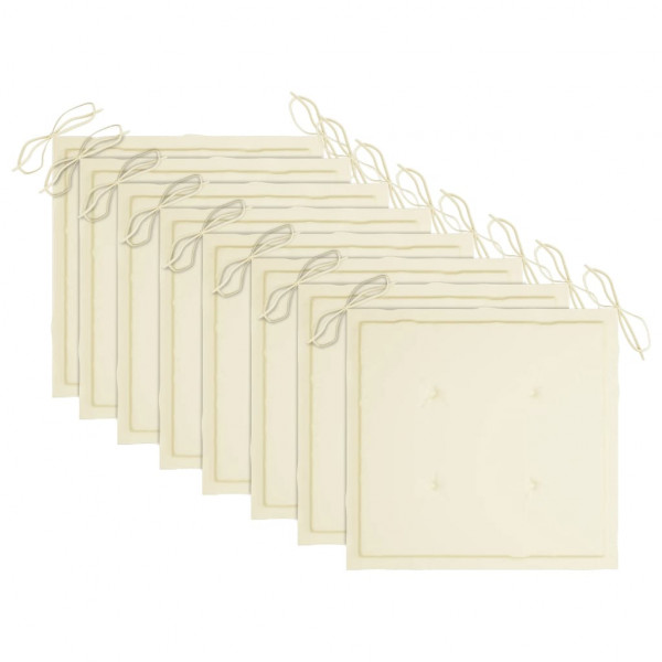 Cadeiras de exterior dobráveis 8pcs c/ almofadões acácia maciça M 5