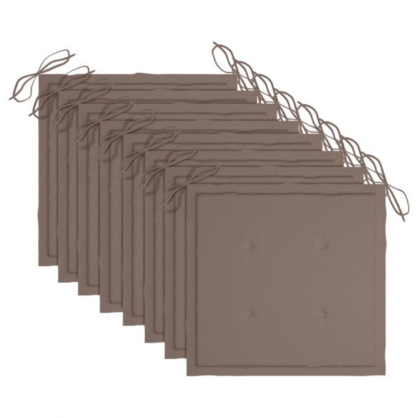 Cadeiras de exterior dobráveis 8pcs c/ almofadões acácia maciça M 5