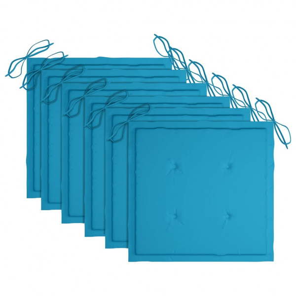 Cadeiras de jantar p/ jardim 6 pcs c/ almofadões acácia maciça M 4