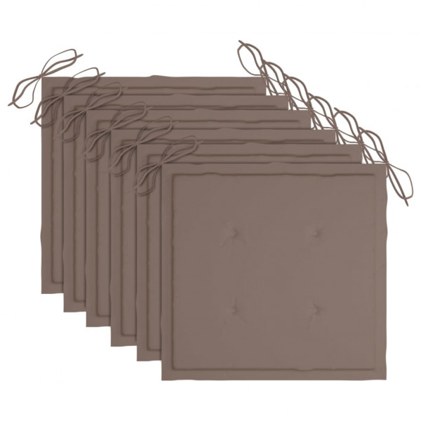 Cadeiras de jantar p/ jardim 6 pcs c/ almofadões acácia maciça M 4