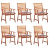 Cadeiras de jantar p/ jardim 6 pcs c/ almofadões acácia maciça 1