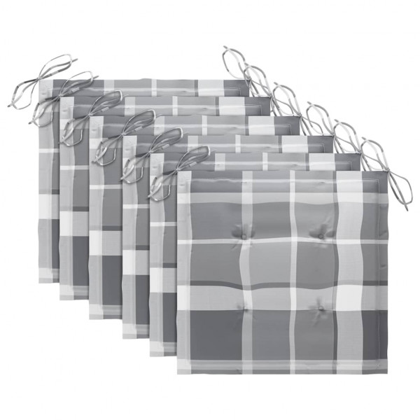 Cadeiras de jantar p/ jardim 6 pcs c/ almofadões acácia maciça M 4