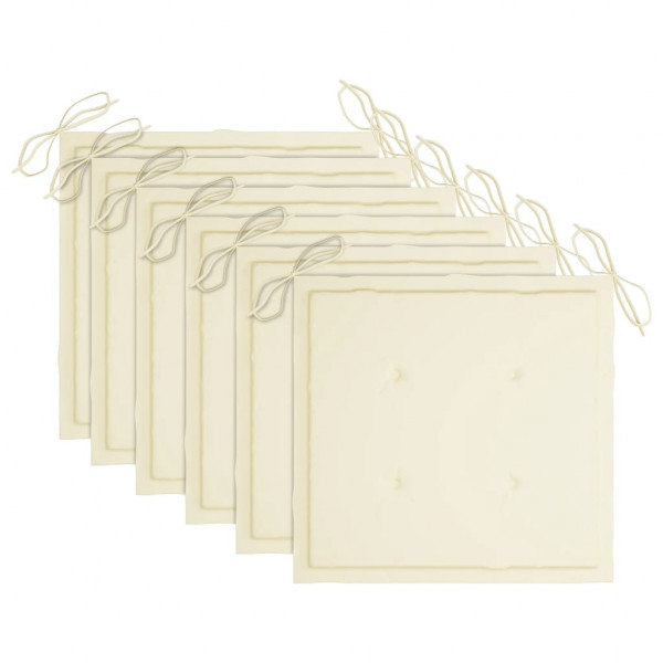 Cadeiras de jardim 6 pcs c/ almofadões madeira de acácia maciça M 5