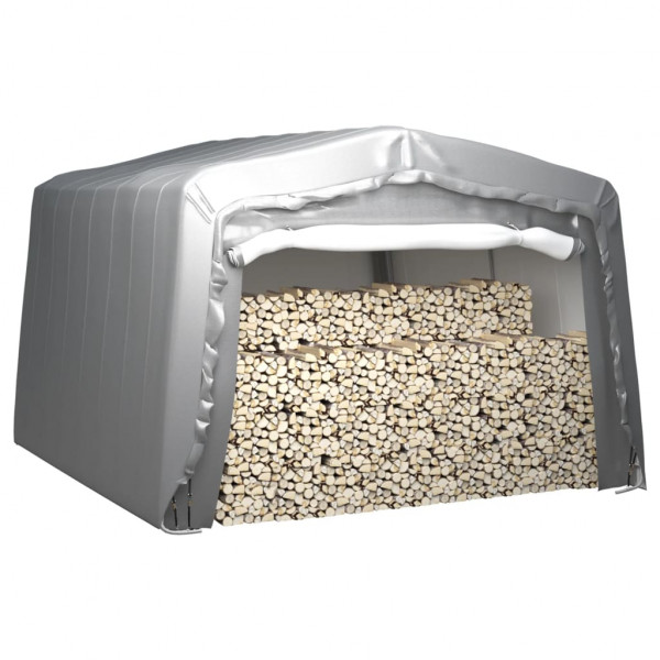 Tenda de armazenamento 370x370 cm aço cinzento M 2