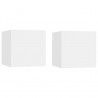 Mesas de cabeceira 2 pcs 30.5x30x30 cm derivados madeira branco 1