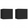Mesas de cabeceira 2 pcs 30.5x30x30 cm derivados madeira preto 1