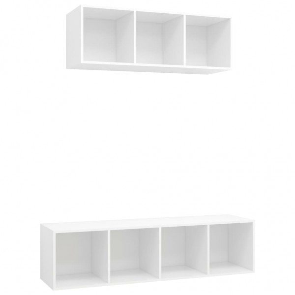2 pcs conjunto de móveis de TV contraplacado branco M 2