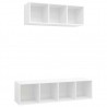 2 pcs conjunto de móveis de TV contraplacado branco 2