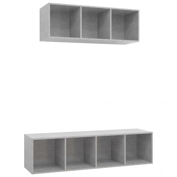 Set de muebles de salón 2 pzas madera ingeniería gris hormigón M 2