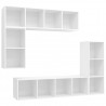 Set de muebles para TV 4 piezas madera contrachapada blanco 2