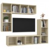 Set de muebles para TV 4 pzas madera contrachapada roble Sonoma 3