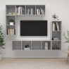 Set de muebles de TV 4 pzas madera contrachapada gris hormigón 1